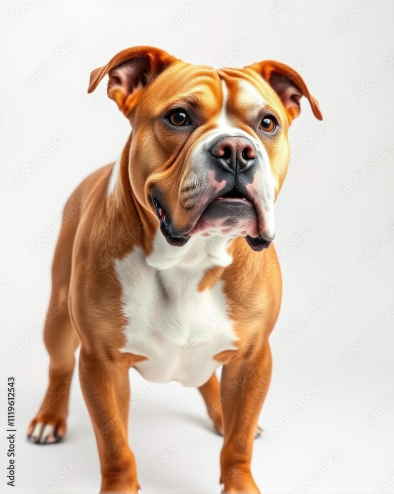 American bulldog breed in white background American bulldog breed in white background