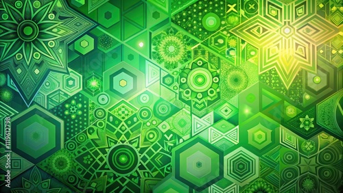 Abstract green art wallpaper with vibrant geometric shapes and flowing patterns, abstract, green, art, wallpaper photo