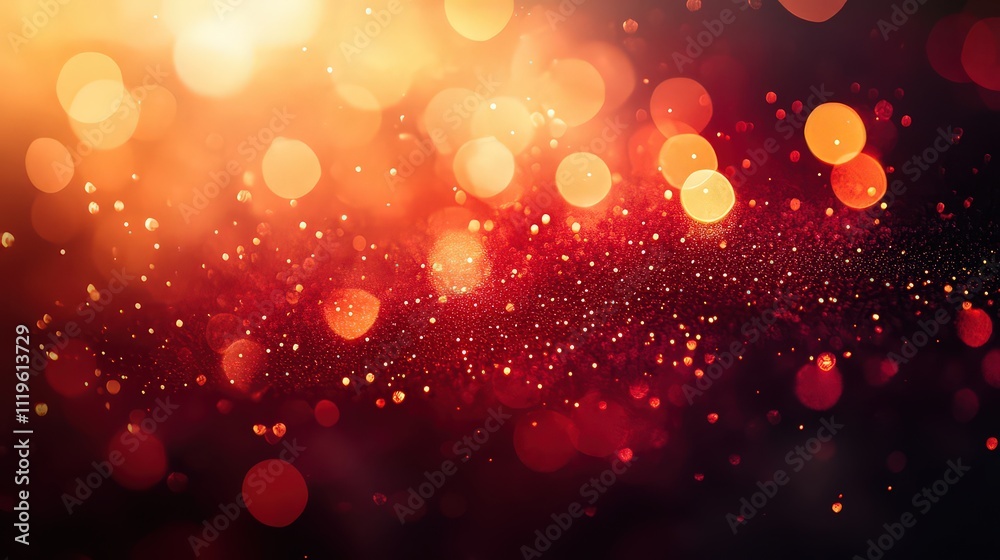 Abstract red and golden glowing bokeh lights creating a festive and dreamy background, perfect for holiday-themed designs. Abstract red and golden glowing bokeh lights creating a festive and dreamy background, perfect for holiday-themed designs.
