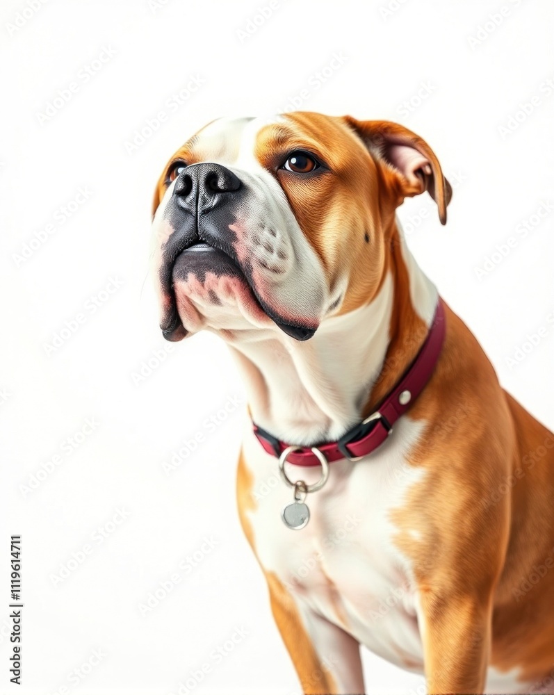 American bulldog breed in white background American bulldog breed in white background