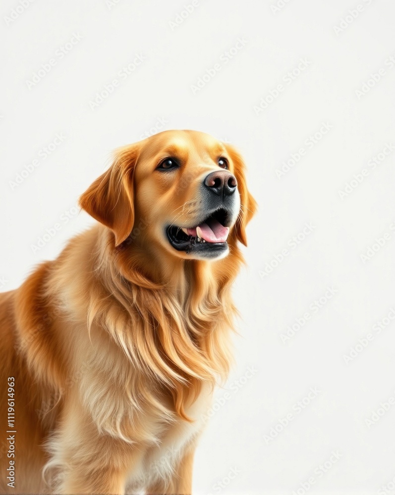 Dog golden retriever in white background Dog golden retriever in white background