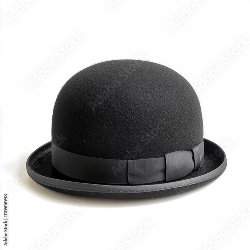 Obraz na płótnie Black bowler hat isolated on white background.
