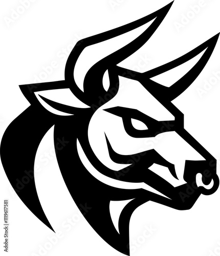 A Bull illustration mascot Bulls sports team animal or an icon emblem branding concept.