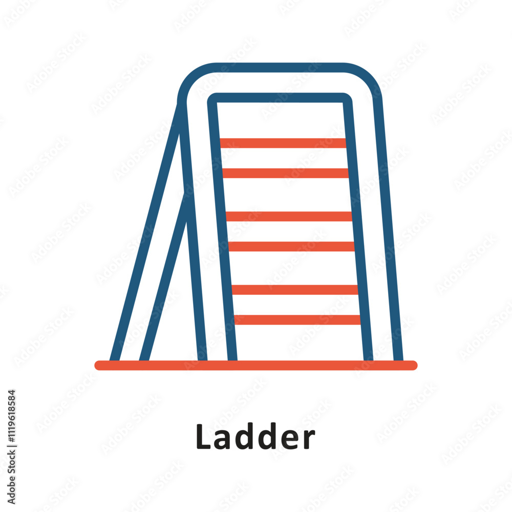 Fototapeta premium Ladder Vector Two Colors Outline Icon. Eps 10 File 