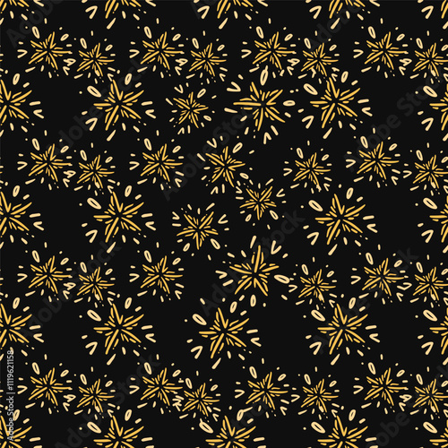 Seamless Christmas shiny stars vector pattern for festive design. Constellation