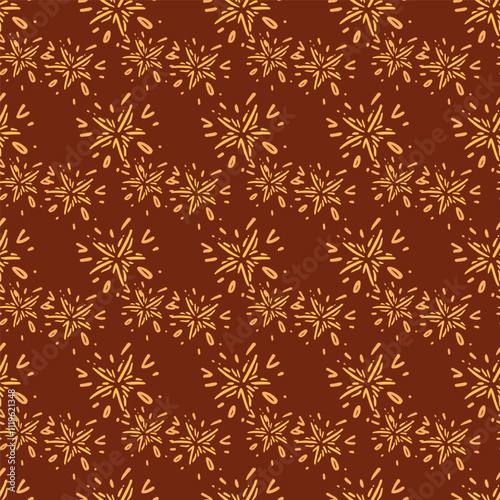 Seamless Christmas shiny stars vector pattern for festive design. Constellation