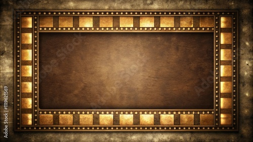 Wallpaper Mural Elegant Brown and Gold Decorative Frame with Central Blank Space Ideal for Text or Image Presentation Torontodigital.ca