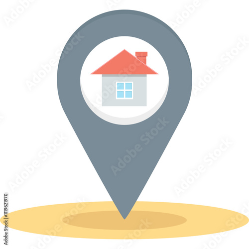 Home Location vector icon with  an isolated background 