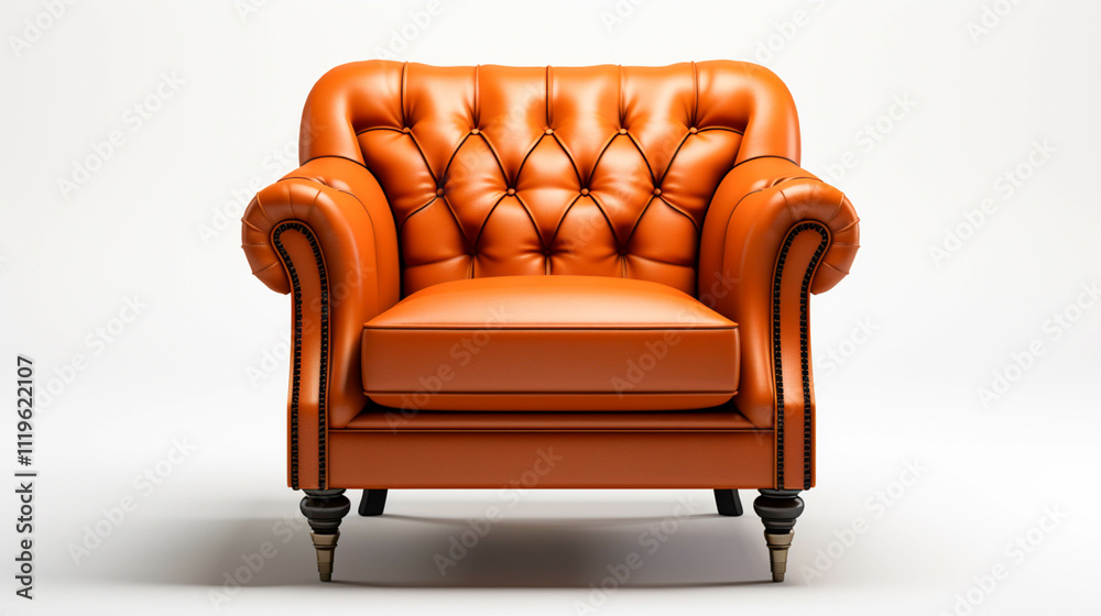 Comfortable elegant sofa armchair isolated on white