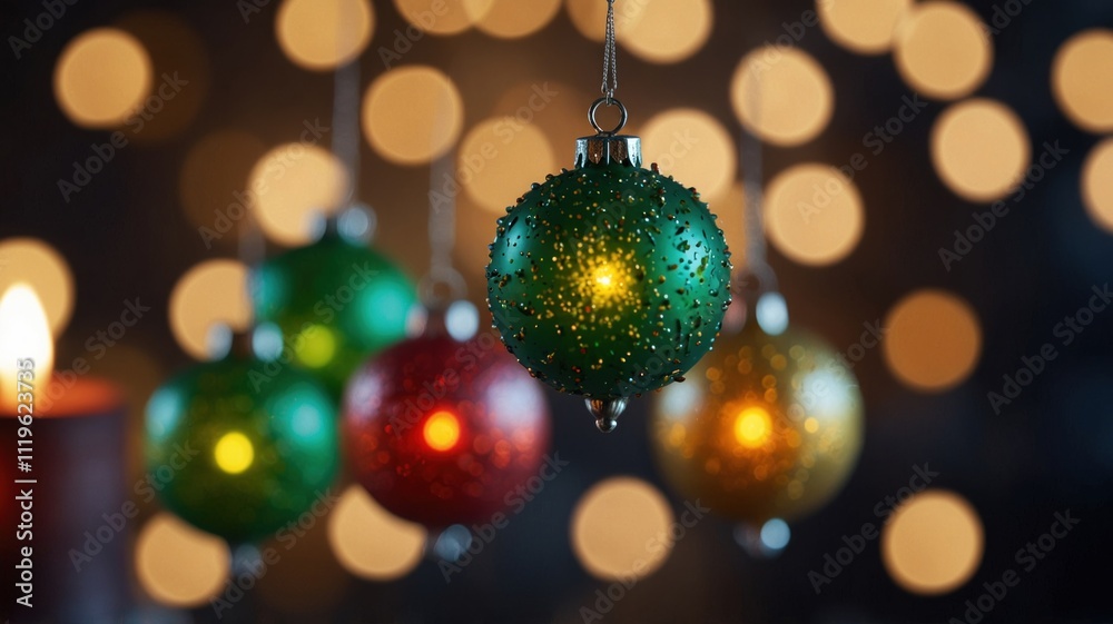 Fototapeta premium light bokeh of chrismast jingle bells