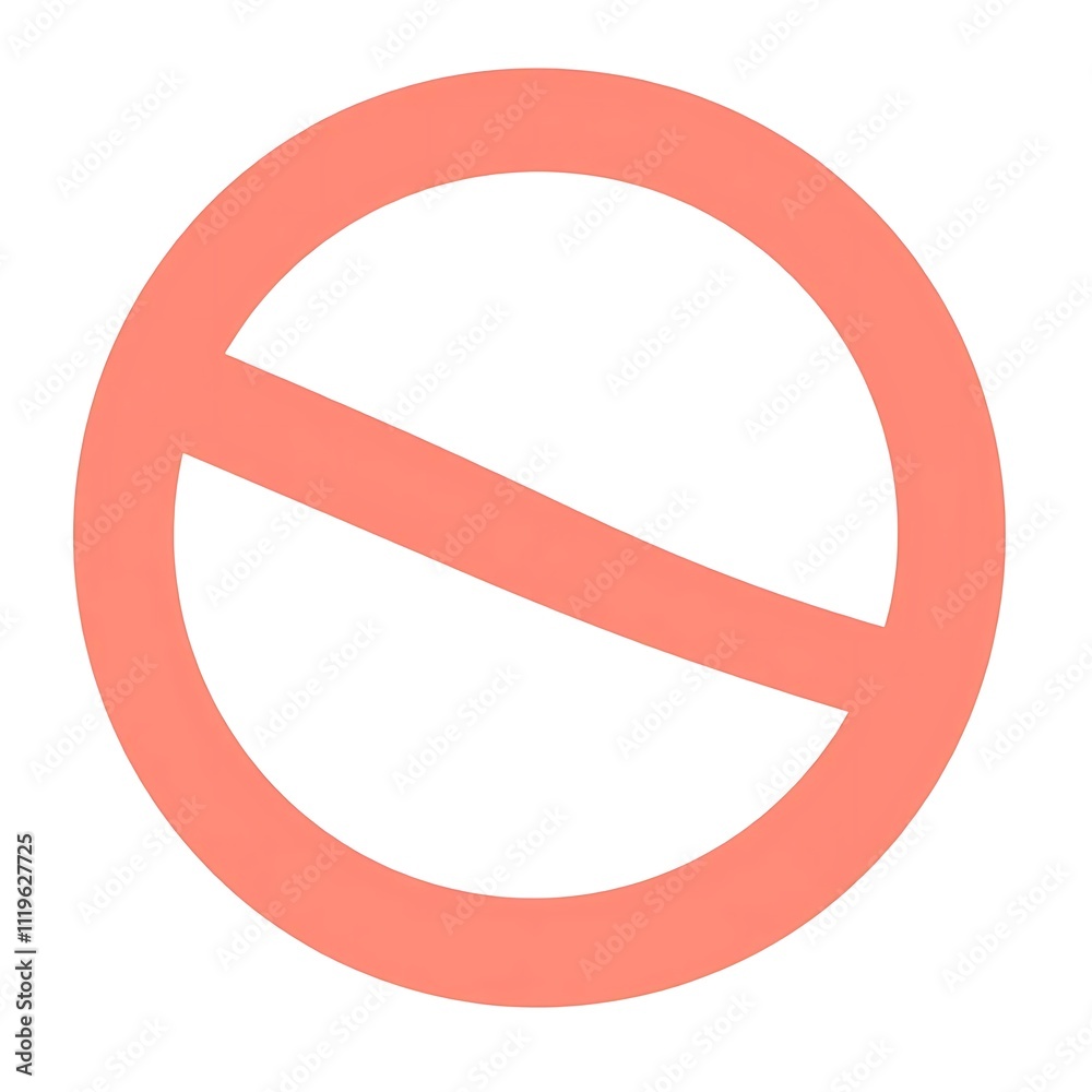 Red Circle with Diagonal Slash - Forbidden Symbol Red Circle with Diagonal Slash - Forbidden Symbol