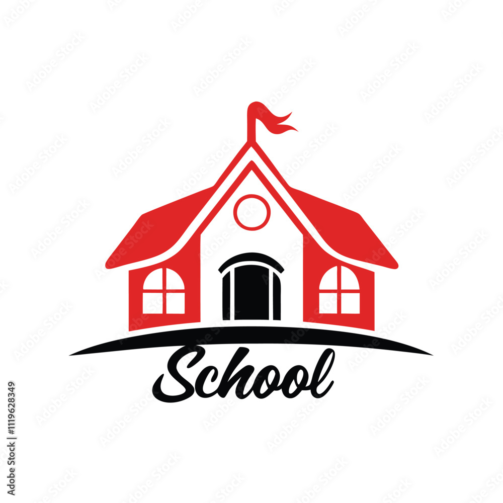 Fototapeta premium Outline Illustration of Scool Doodle, The image is simple and minimalistic,