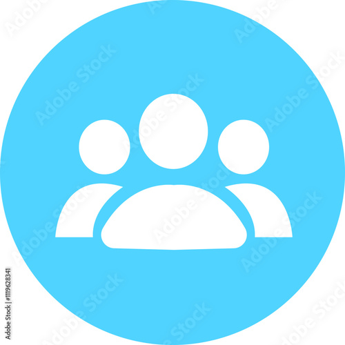 People flat icon. Team user icon. Community icon User profile symbol. Group of people or group of users collection isolated on transparent background. Persons symbol stock vector blue.