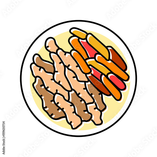fajitas chicken food color icon vector. fajitas chicken food sign. isolated symbol illustration