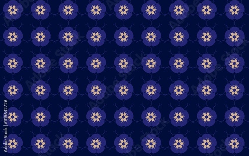flower pattern with blue background