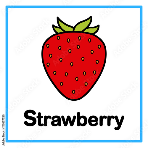 flat strawberry alfabet illustration