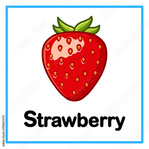 fresh strawberry alfabet illustration