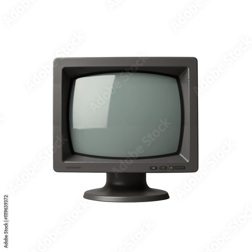 Retro television monitor on a pedestal with a curved screen