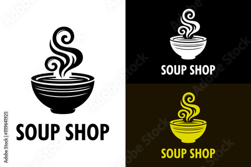 swirling, soup, hot, smoke, soup logo, food, food cart, kitchen, street food, restaurant logo, illustration, silhouette, vector