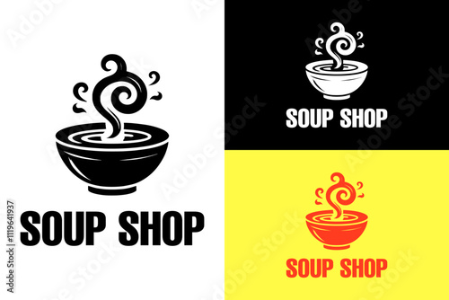 soup, bowl, smoke, swirling, soup shop logo, street food, food cart, food, restaurant logo, kitchen, vector