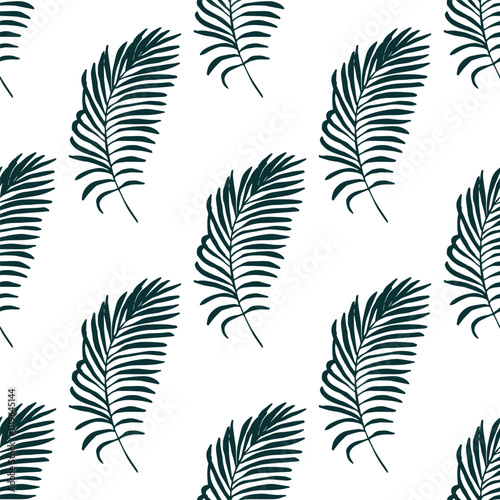 Seamless pattern with tropical leaves doodle for decorative print, wrapping paper, greeting cards, wallpaper and fabric