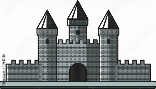 Castle cartoon symple style outline icon historical building  photo