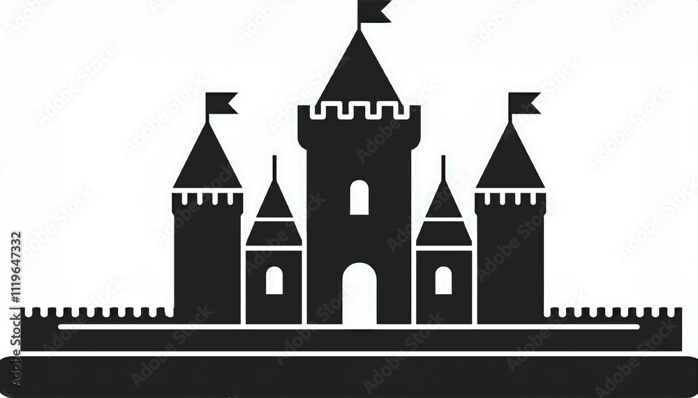 Castle cartoon symple style outline icon historical building Castle cartoon symple style outline icon historical building