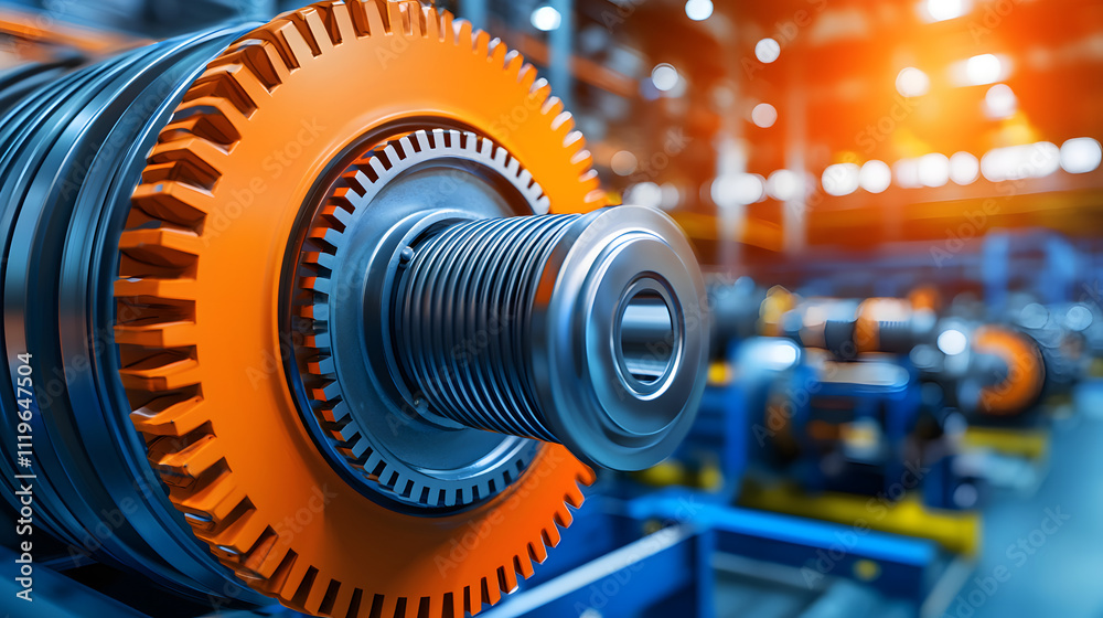 Manufacturing process of industrial gears factory floor machinery imagery bright environment close-up view engineering concepts Manufacturing process of industrial gears factory floor machinery imagery bright environment close-up view engineering concepts