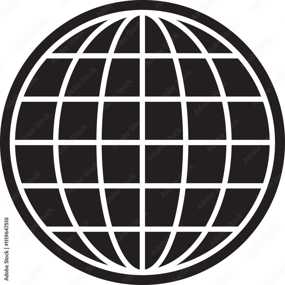 World globe icon. Earth globe sign. World globe grids in circle form. Linear striped spheres, earth latitude and longitude line grid. World planet earth icon - stock vector. World globe icon. Earth globe sign. World globe grids in circle form. Linear striped spheres, earth latitude and longitude line grid. World planet earth icon - stock vector.