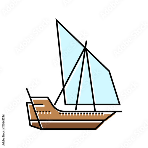 dhow ancient ship color icon vector. dhow ancient ship sign. isolated symbol illustration