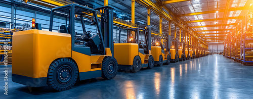 Efficient forklift operations in modern warehouse industrial setting equipment management optimized logistics environment