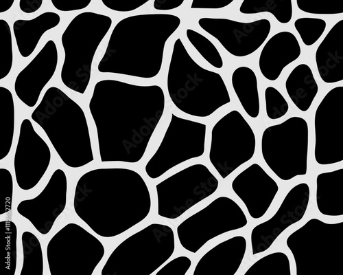 Seamless pattern of giraffe skin on a white background photo