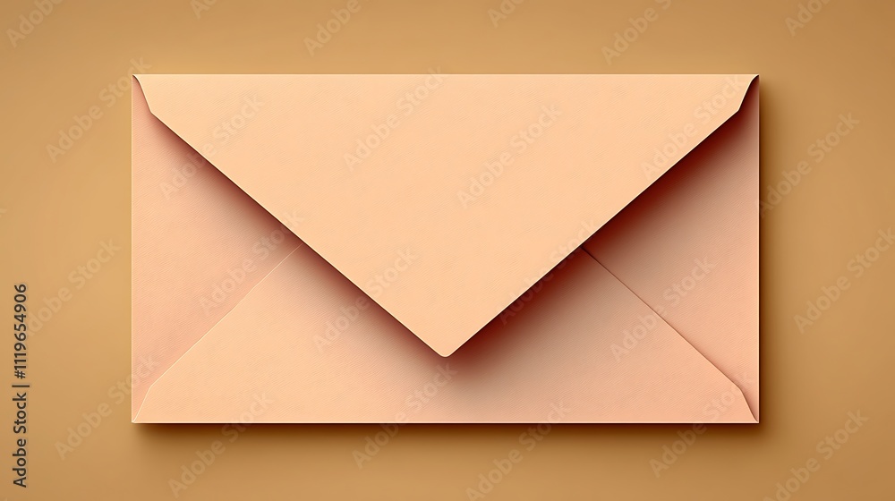 Peach-colored envelope on a beige background. Peach-colored envelope on a beige background.