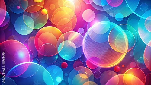 Abstract Colorful Overlapping Circles Design with Bright Hues and Glowing Effects