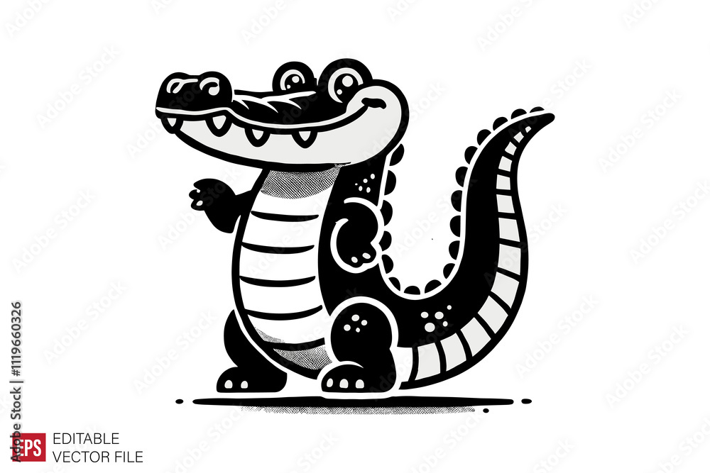 Fototapeta premium cartoon crocodile graphic illustration design templates