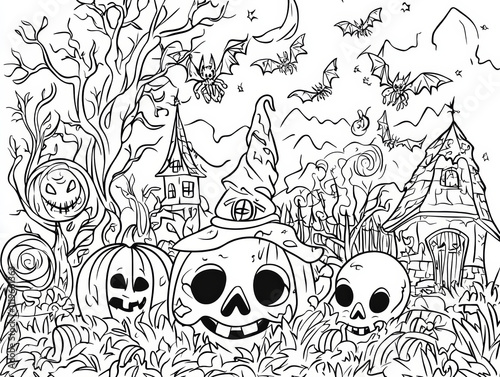 halloween background with pumpkins