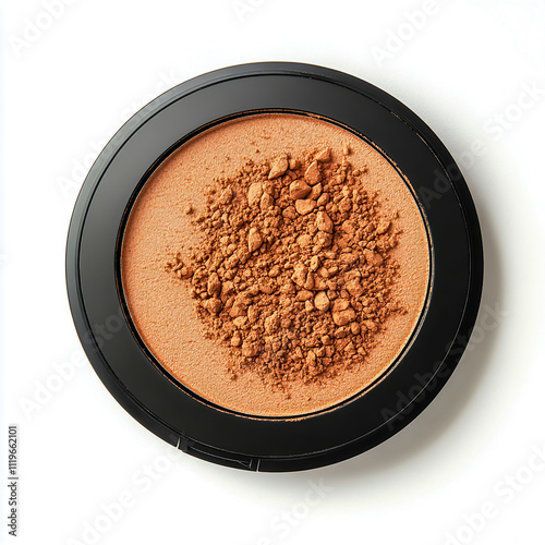 bronzer compact powder isolated on white background. photo