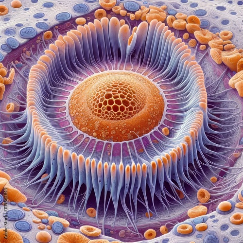 Dentin tubule cell Show the odontoblasts and tubules photo