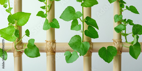 ice cream bean with leaves and plants stacked on top photo