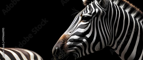 A close up of a zebras stripes with sunlight highlighting the contrast of black and white photo