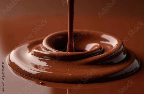melted liquid chocolate texture. Background for banner, backdrop or texture. concept color of year 2025 Mocha Mousse.