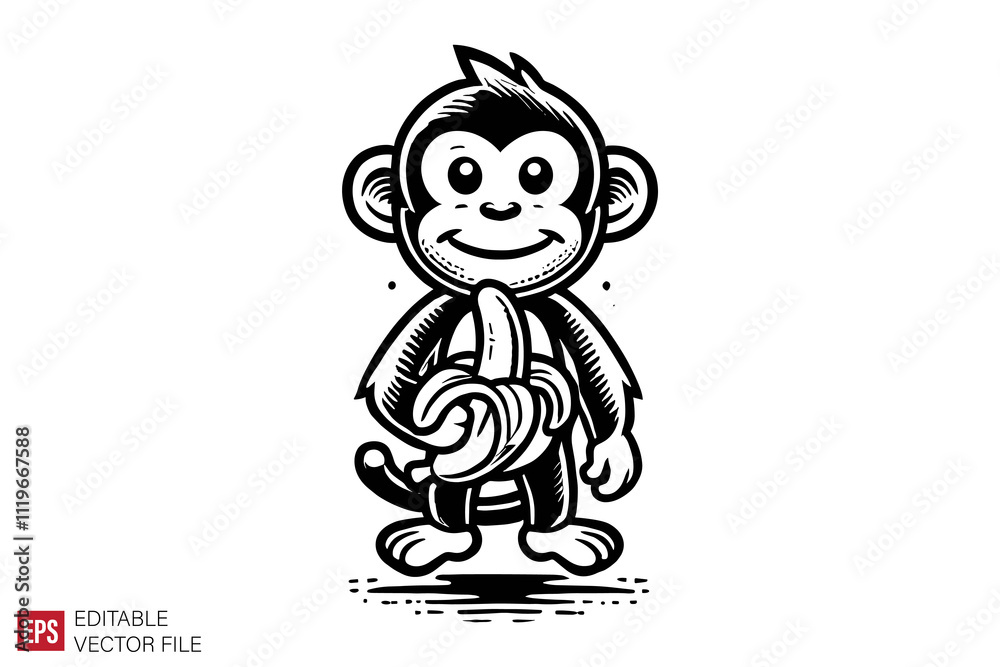 Fototapeta premium cartoon monkey graphic illustration design templates