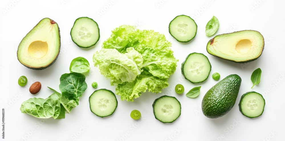 A vibrant arrangement of fresh vegetables and greens, ideal for healthy eating. A vibrant arrangement of fresh vegetables and greens, ideal for healthy eating.