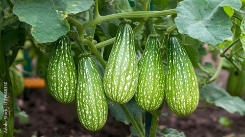 Ash gourd plants growing outside