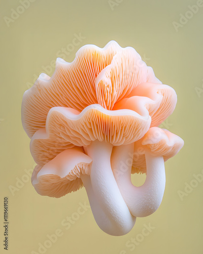 Exquisite mushrooms display nature scene macro photography soft lighting artistic viewpoint captivating concept of fungi photo