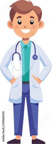 doctor from hospital, therapist, medical staff, nurse,  isolated vector character