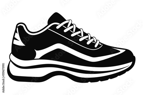 shoe vector silhouette art isolated on white background.
