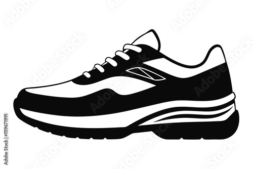 shoe vector silhouette art isolated on white background.