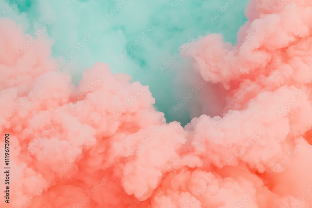 Fototapeta premium Pink and Teal Smoke Clouds
