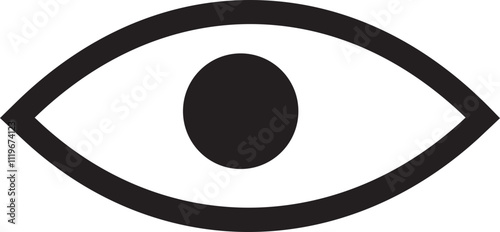 Eye icon. Simple eyeball. Eyesight vision sign. Eye modern symbol isolated on white background. Vector eye icon for visible passwords for apps and websites.